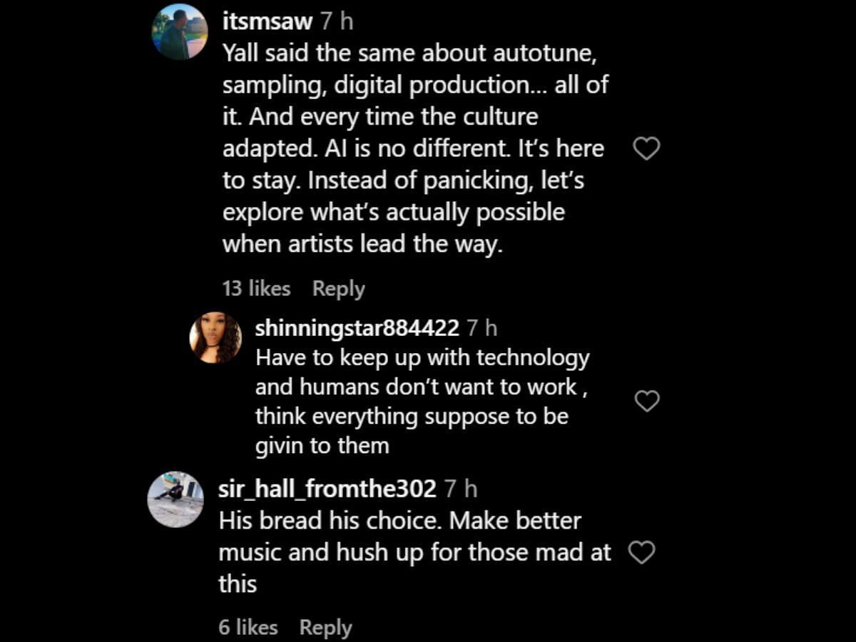 Netizens discuss the producer's AI artist. (Image via Instagram/@hollywoodunlocked)